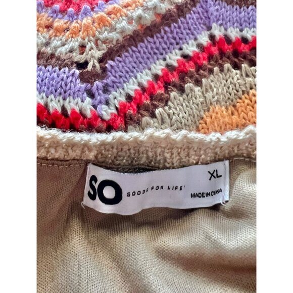 SO Goods For Life Multicolor Chevron Knit Sleeveless Halter Dress W/ Tie Back - Picture 10 of 10